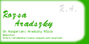 rozsa aradszky business card